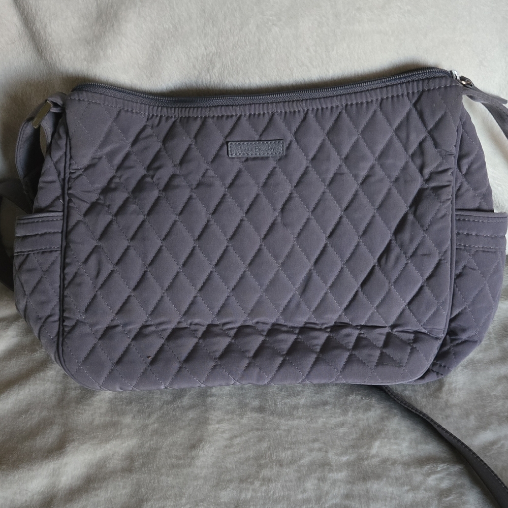 Vera Bradley Quilted Gray Shoulder/Crossbody Bag - On The Go Bag